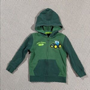 John Deere Kids Green Zipper Hoodie - 4T